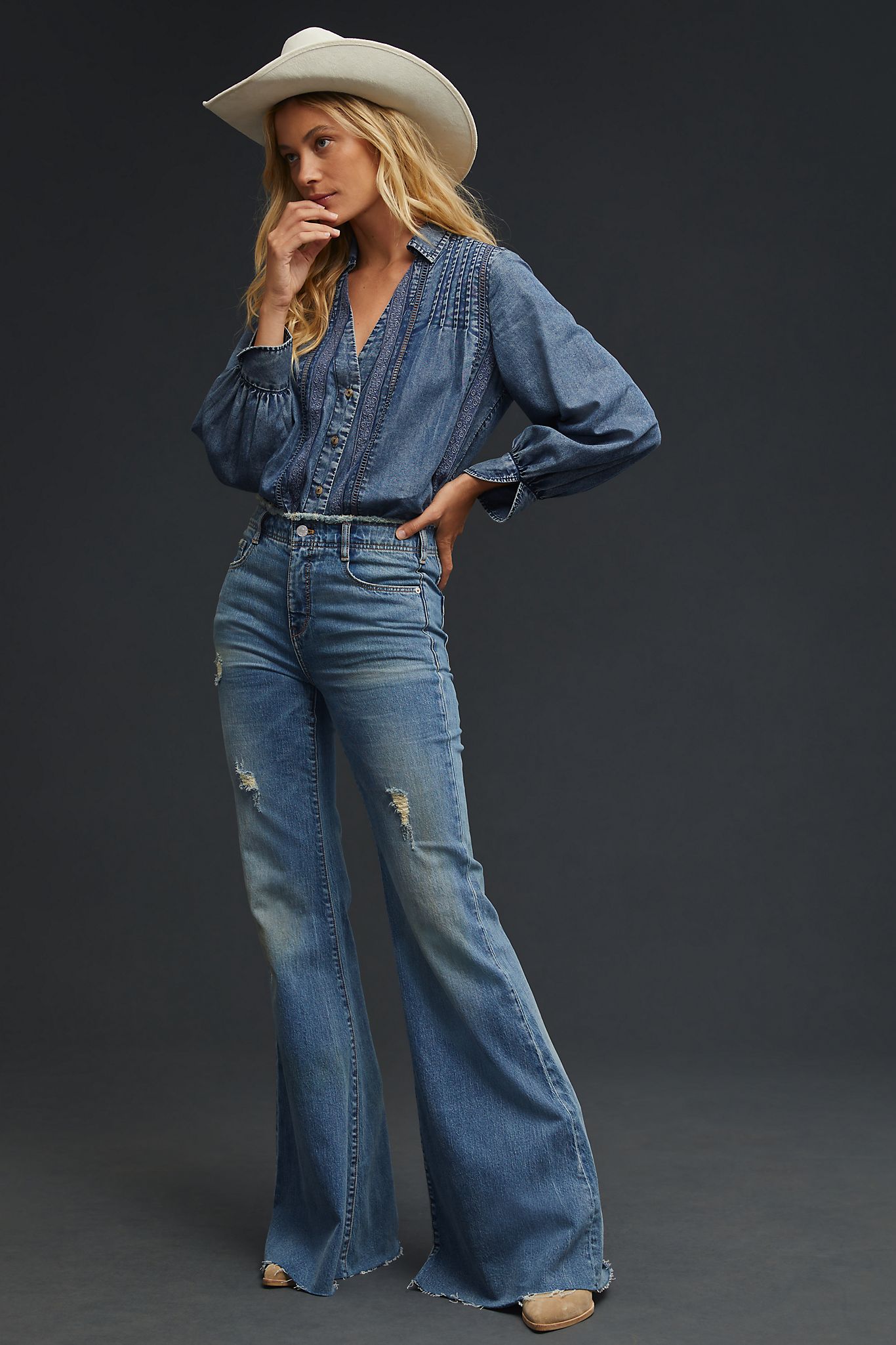 Pilcro Pilcro The Supermodel High Rise Flare Jeans