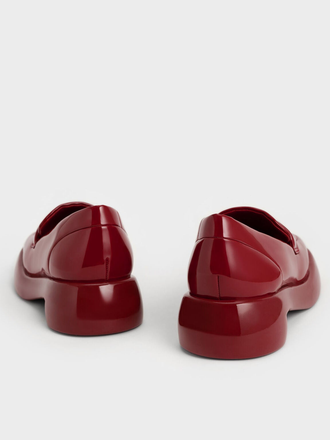Lula enamel platform loafers 赤いプラットフォーム