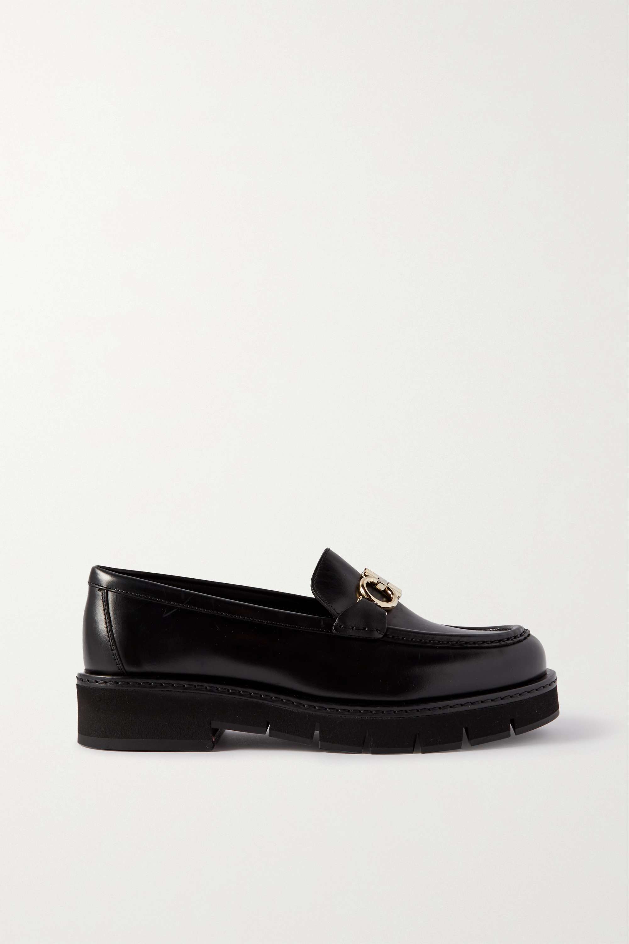 FERRAGAMO Rolo embellished leather loafers | THE OUTNET