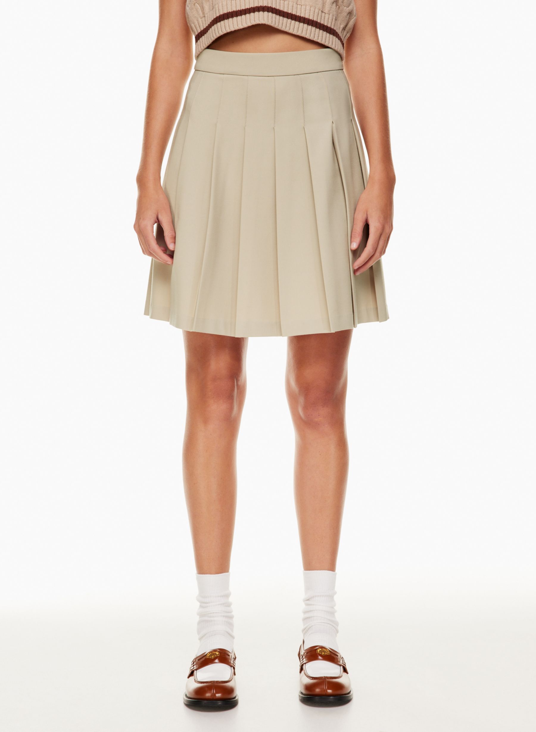 Olive knee skirt