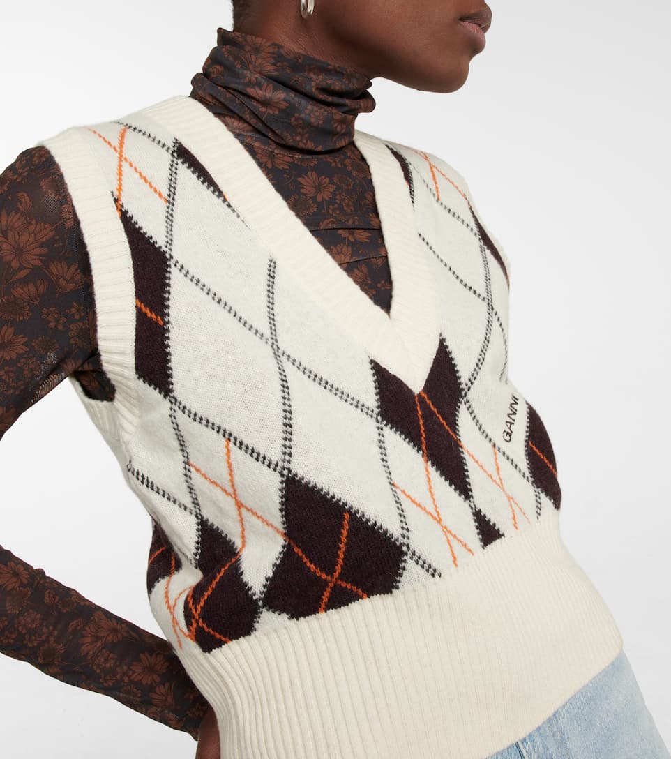 Argyle wool-blend sweater vest