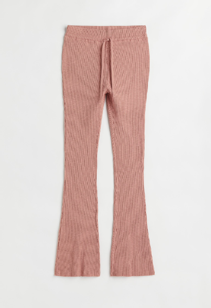 H&M + Ribbed Cotton Trousers