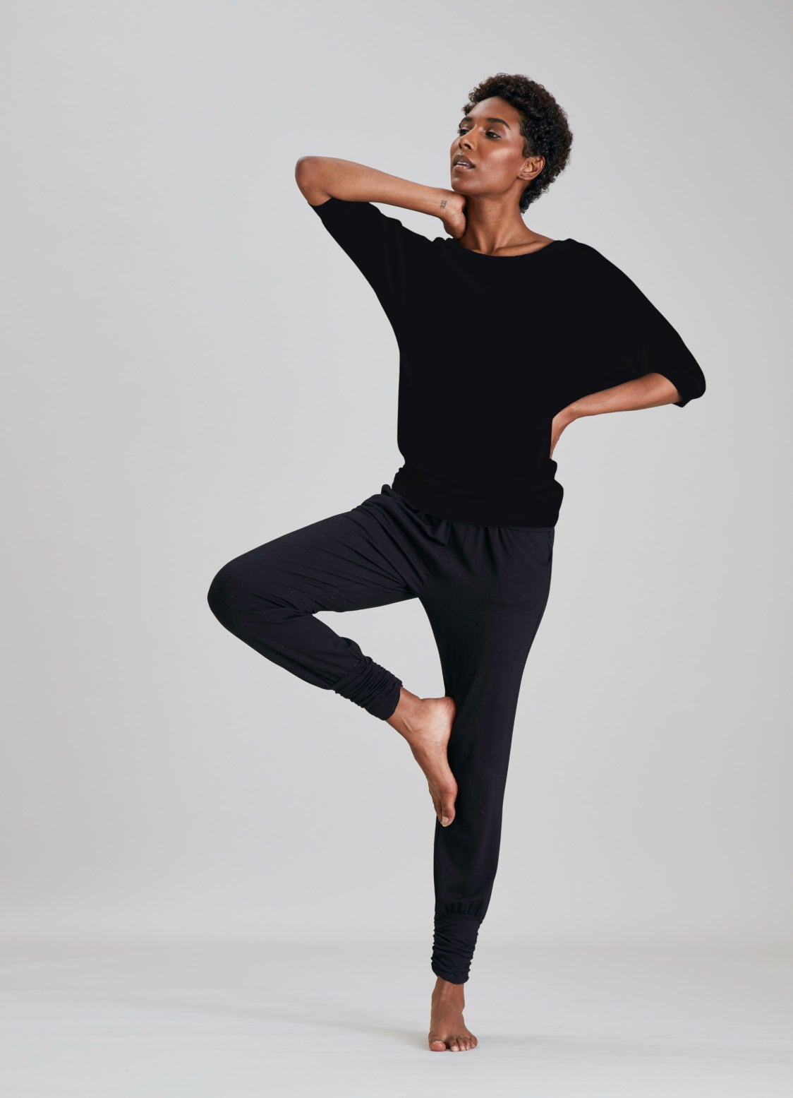 Asquith + Long Harem Pants Black