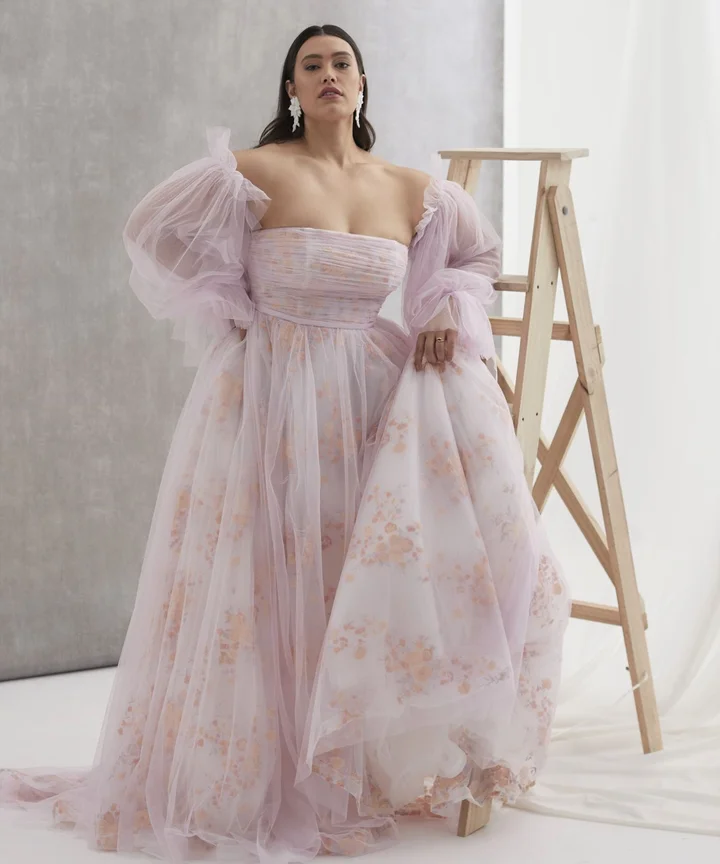 Pink plus size wedding 2025 gowns