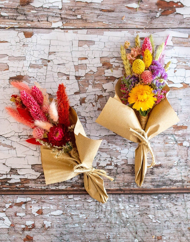 FlorenceAndFlowers + Dried Flower Posy, Miniature Bouquet