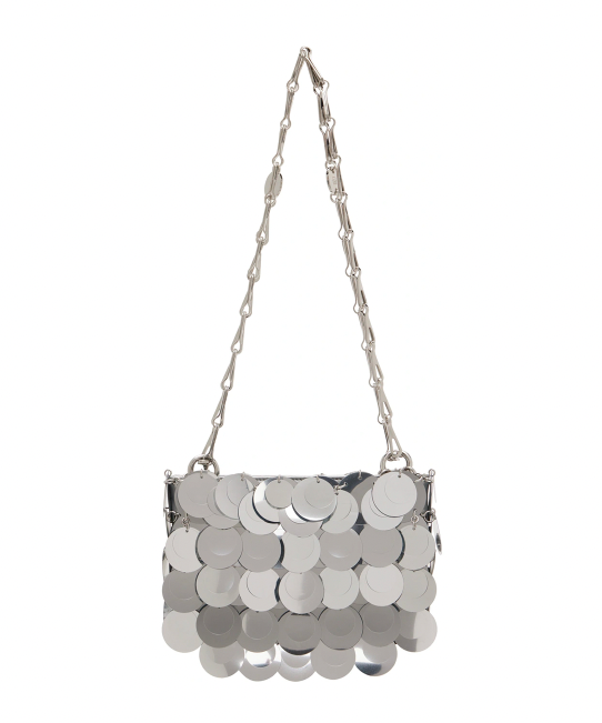 Paco Rabanne + Silver Nano Sparkle Shoulder Bag