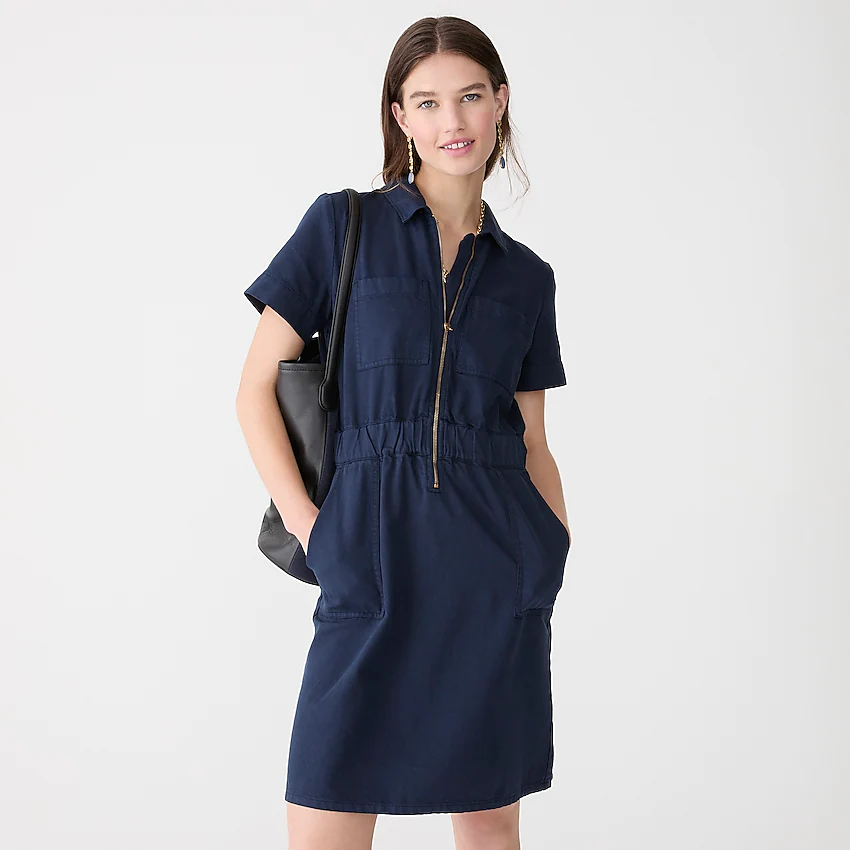 J.Crew + Zip-front chino dress