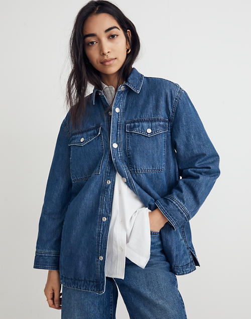 Madewell + Quilted-Lining Denim Shirt-Jacket