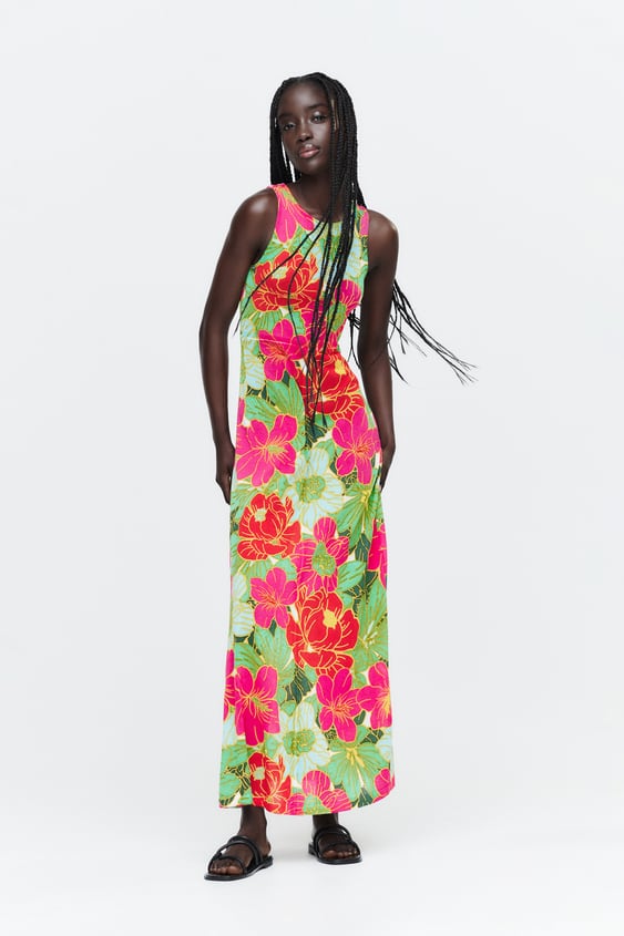 Zara Floral Jacquard Dress