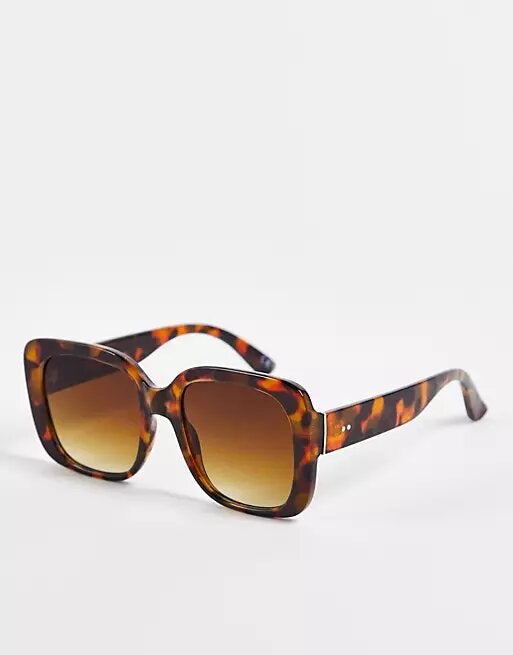 ASOS DESIGN + Frame Oversized 70s Square Sunglasses In Caramel Tort