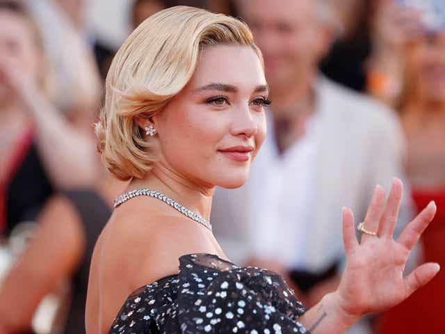VENICE, ITALY - SEPTEMBER 05: Florence Pugh attends the "Don't Worry Darling" red carpet at the 79th Venice International Film Festival on September 05, 2022 in Venice, Italy. (Photo by Elisabetta A. Villa/Getty Images)