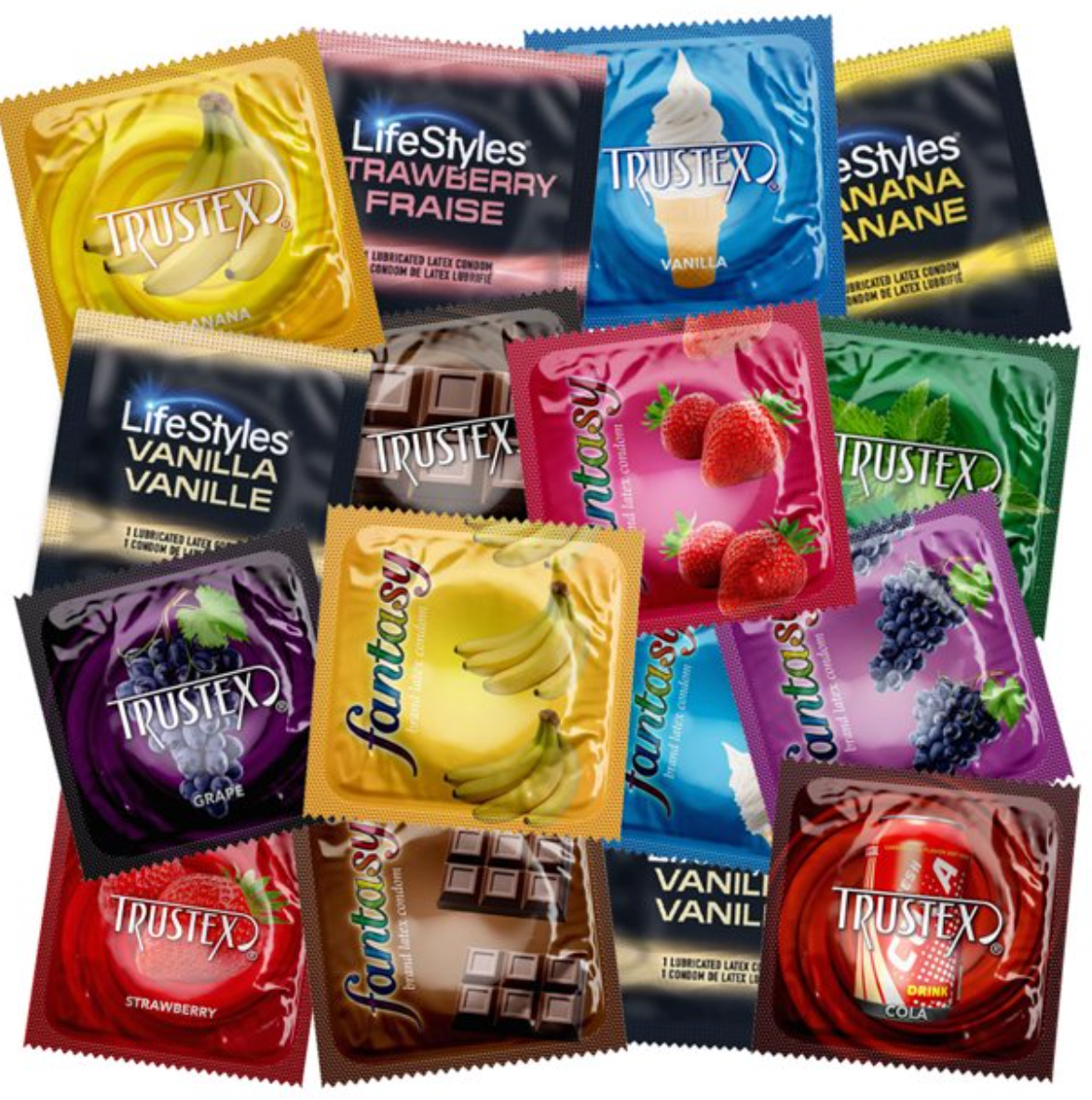 condoms fast + Flavored Condom Sampler + Personal Lubricant (100 count)