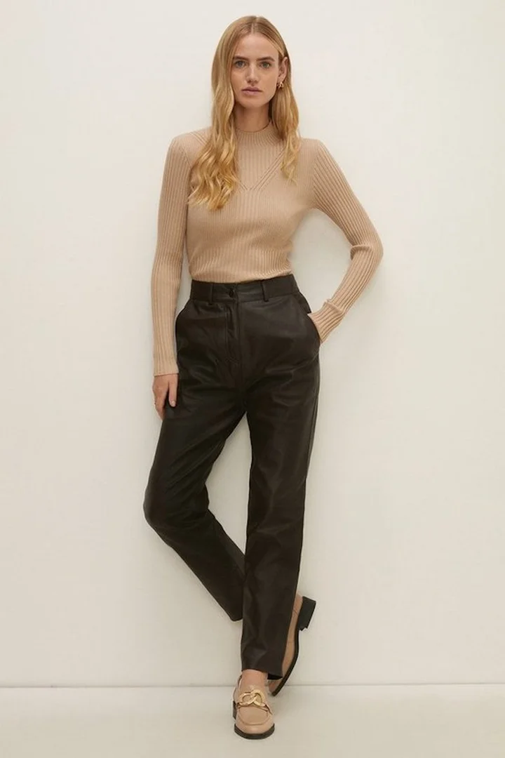 Wet look 2025 petite trousers