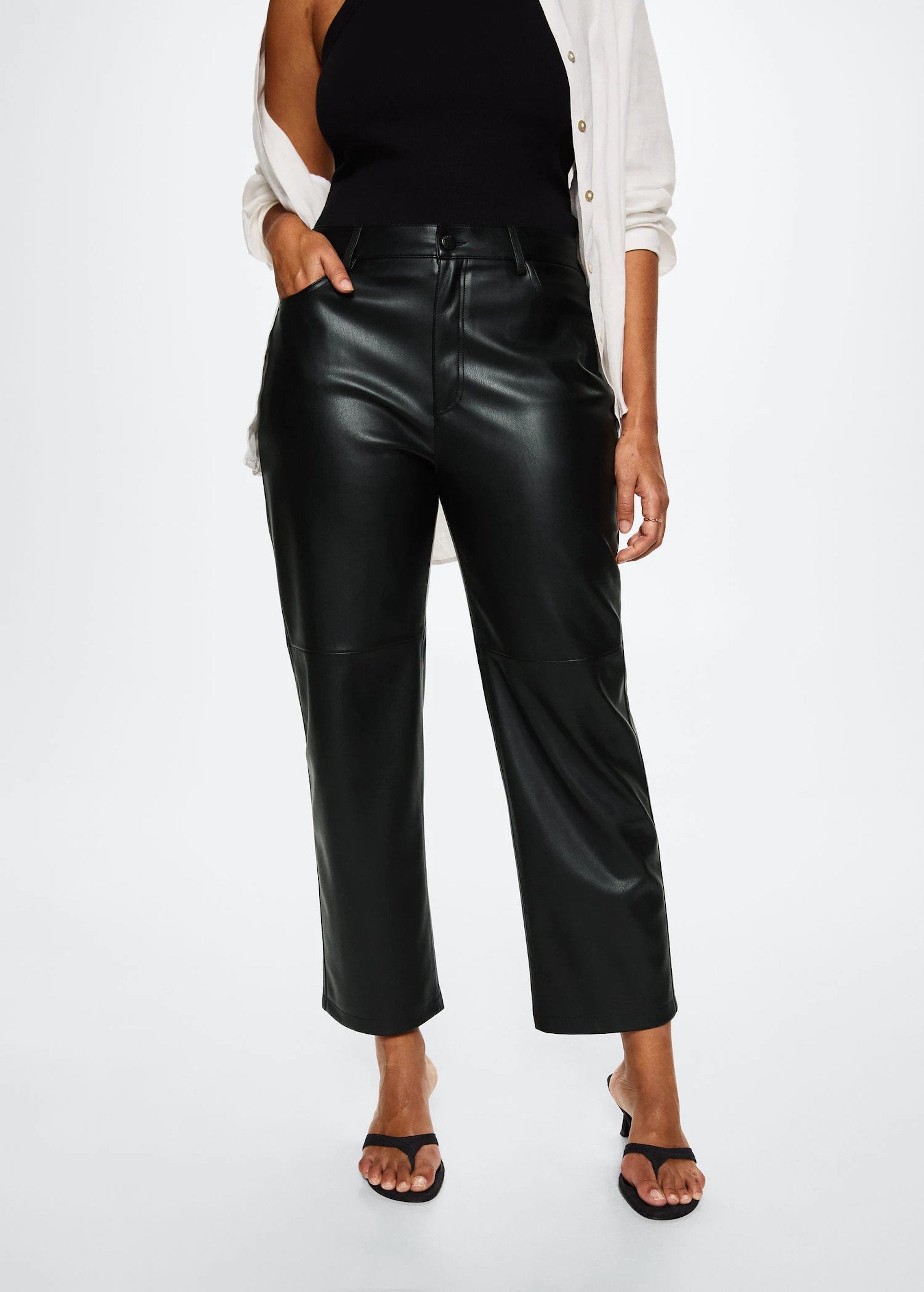 Mango + Faux Leather Trousers