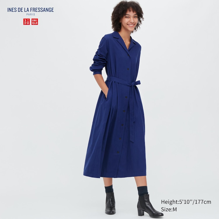 Uniqlo + Flannel Long-Sleeve Belted Dress