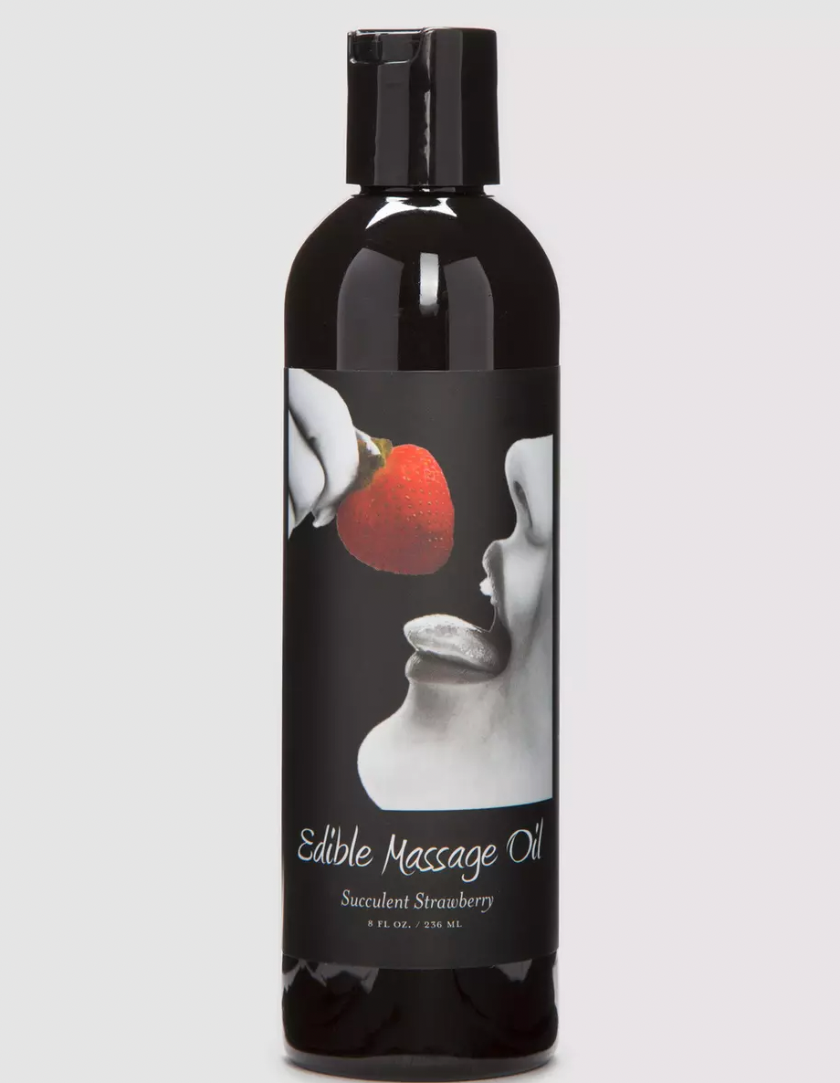 Vidunderlig I hele verden At tilpasse sig Earthly Body + Strawberry Edible Massage Oil