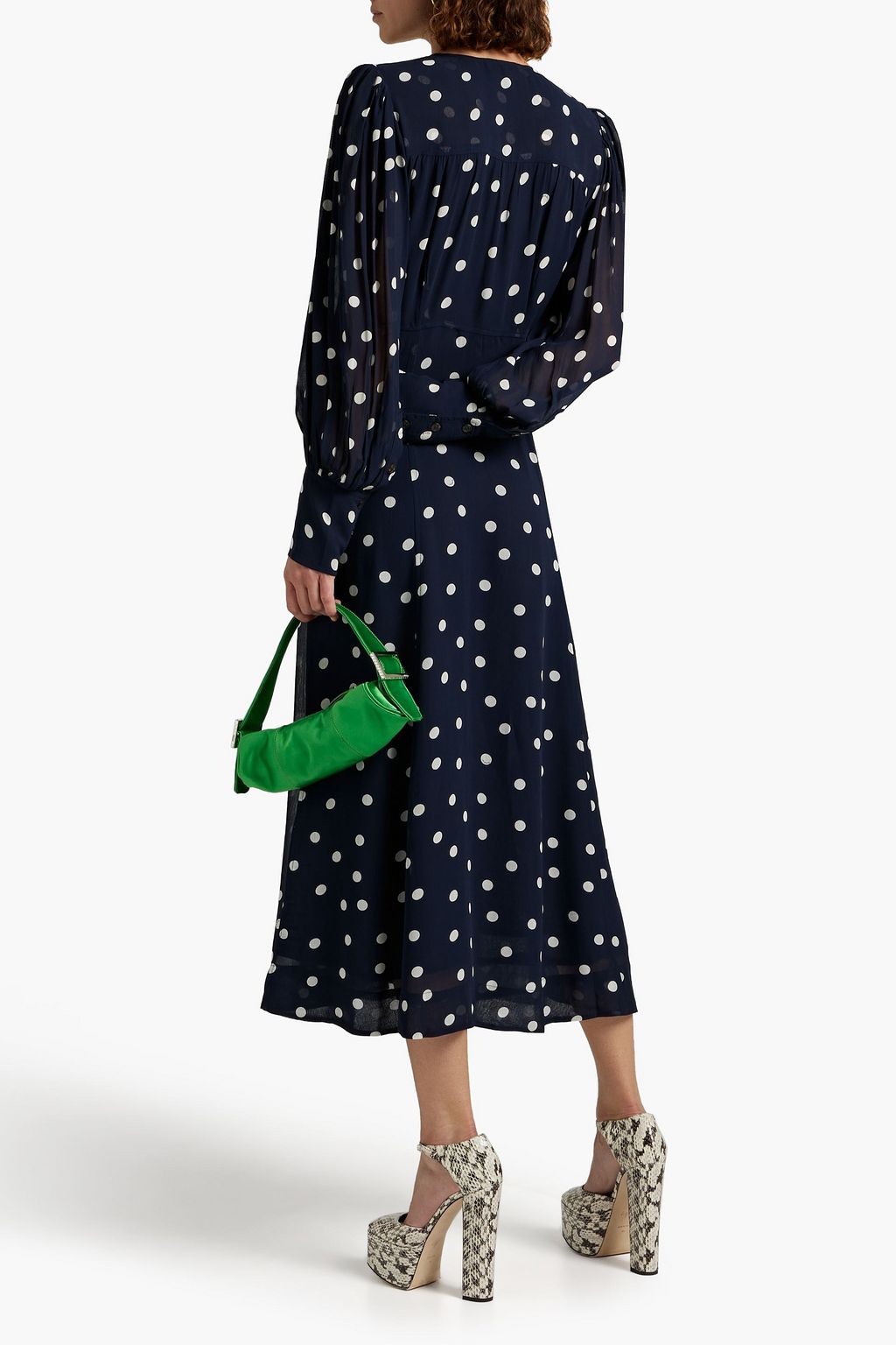 Ganni crepe midi dress top