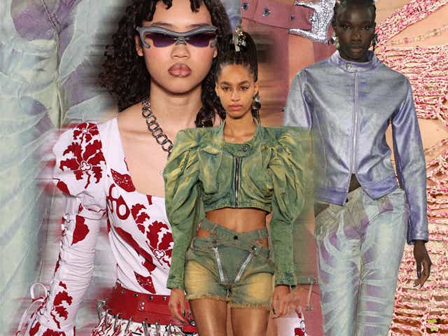 Collage of models wearing featured LFW trends