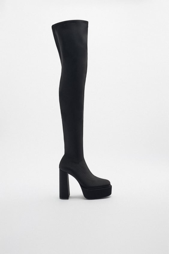Zara fabric over the knee boots new arrivals