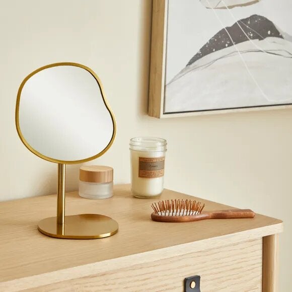 Dunelm + Curves Gold Small Pedestal Mirror