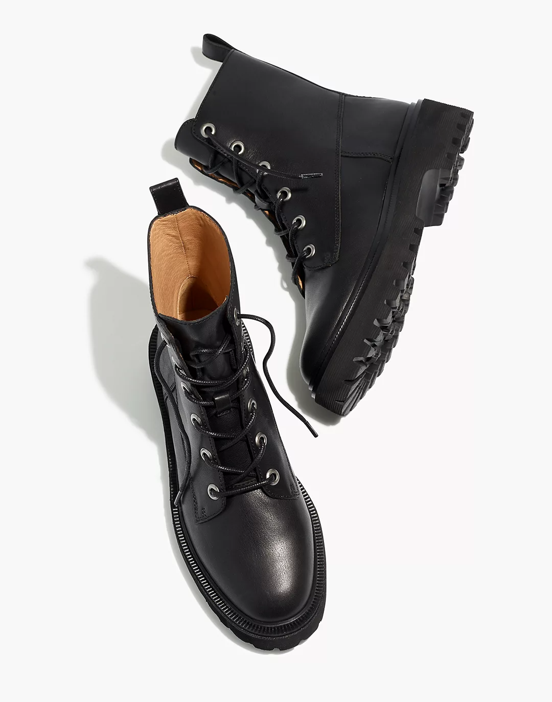 Madewell + The Rayna LaceUp Boot in Leather