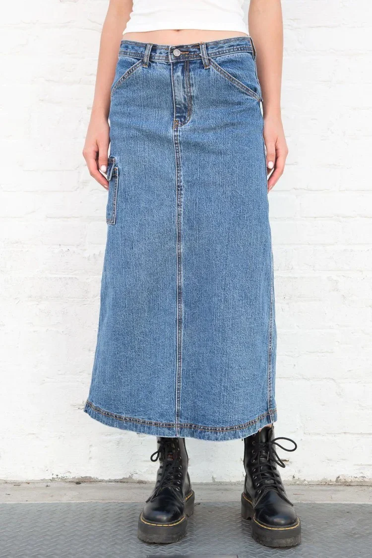 90's sales jean skirt