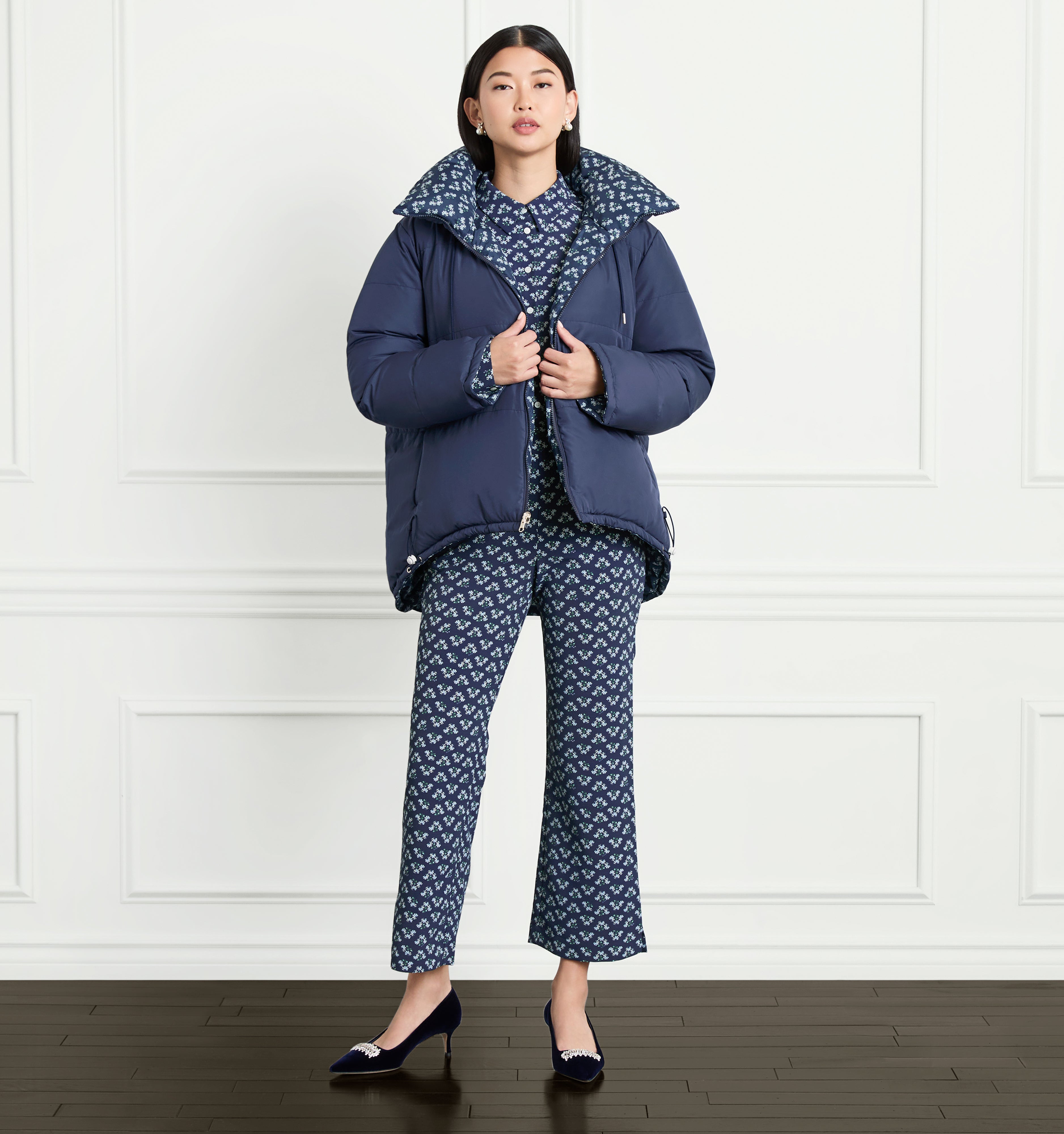 Hill House Home + Posy Navy The Reversible Edie Puffer Jacket