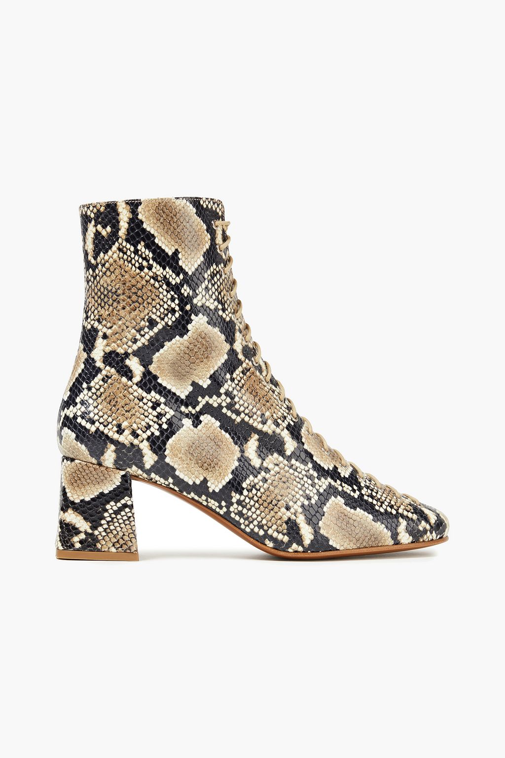 By Far + Becca Snake-Effect Leather Ankle Boots
