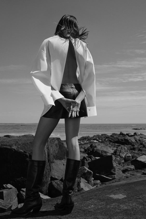 Zara + KAIA X ZARA KNEE HIGH LEATHER COWBOY BOOTS