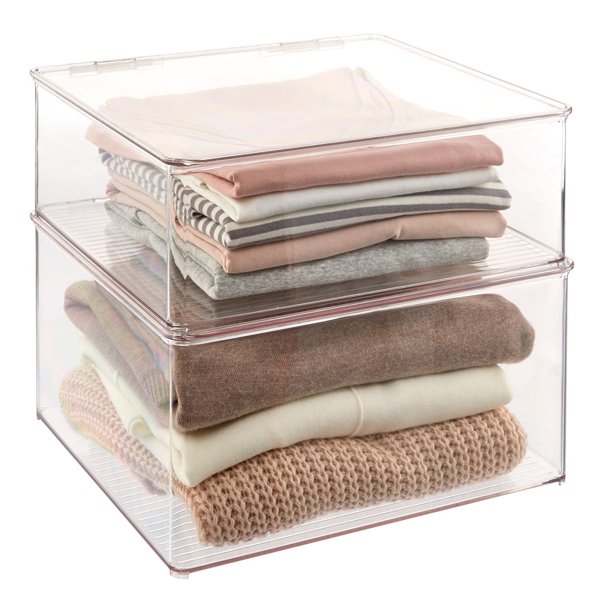 iDesign + HingedLid Stackable Sweater Box