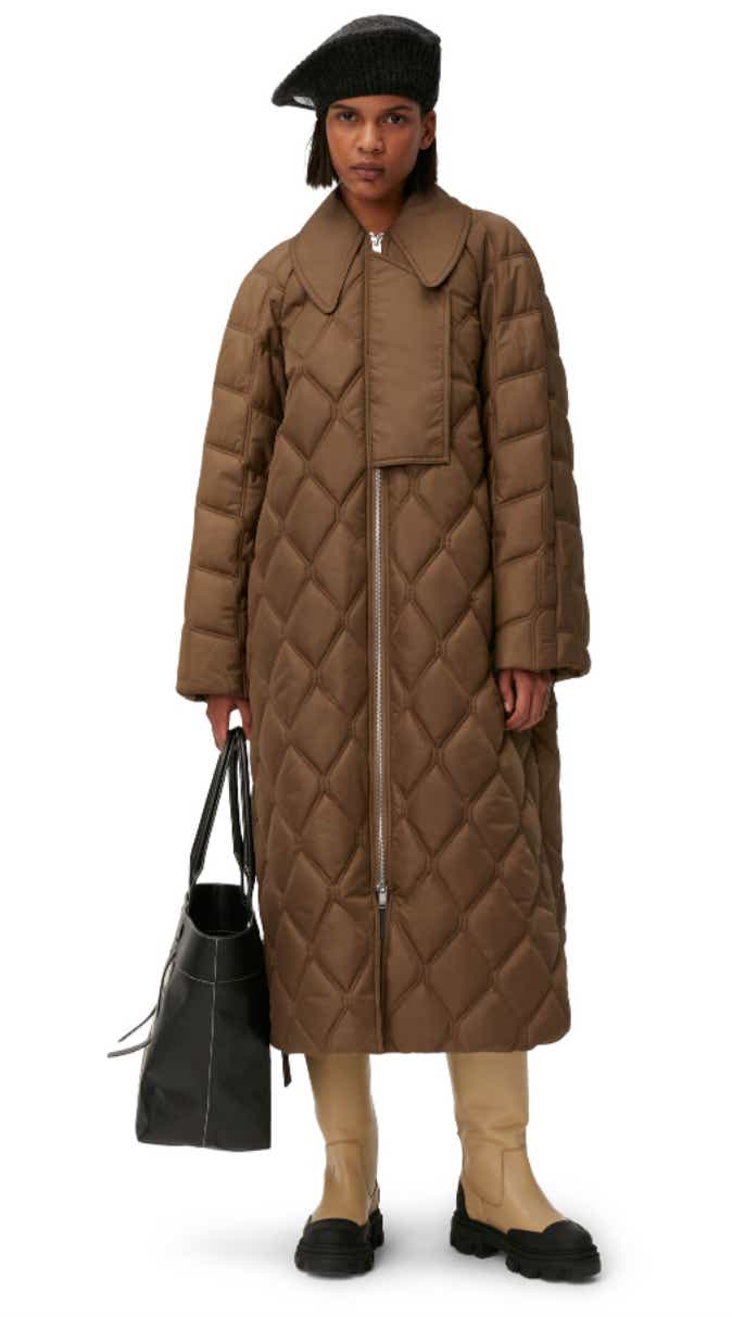 Long Quilted Winter Coat | tyello.com