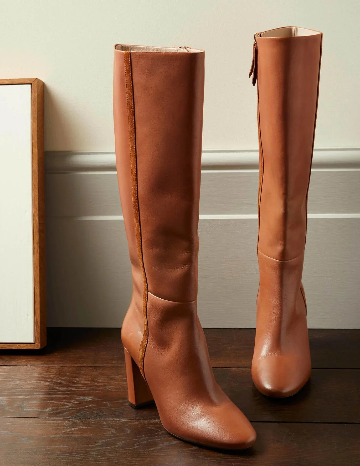 replace Tablet Air mail Boden + Knee High Leather Boots Tan