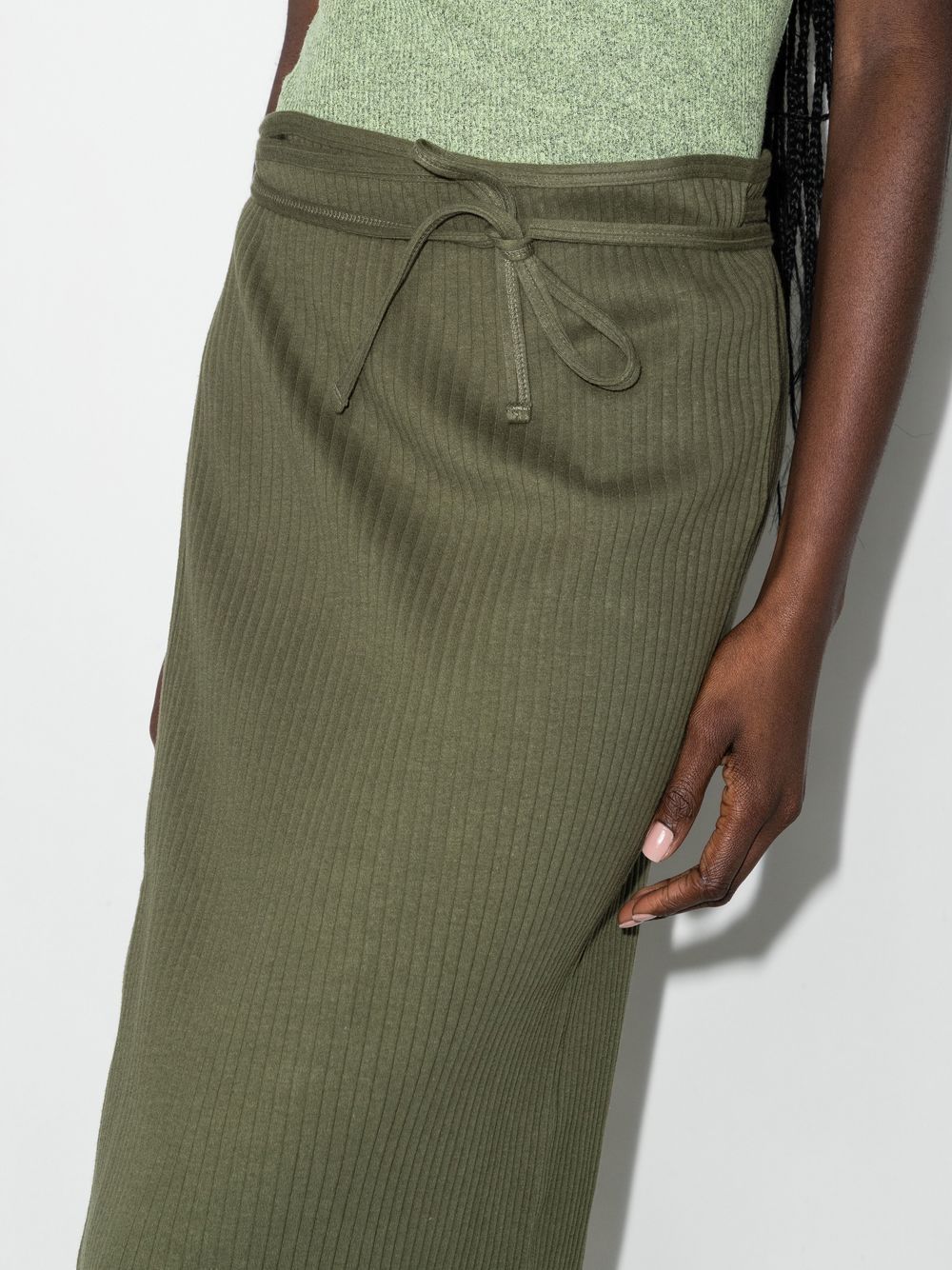 ★RAIVE★ Punching Knit Long Skirt in Y/Green VK4MS2613E Punching Knit Long Skirt in Y/Green VK4MS261-3E - 레이브