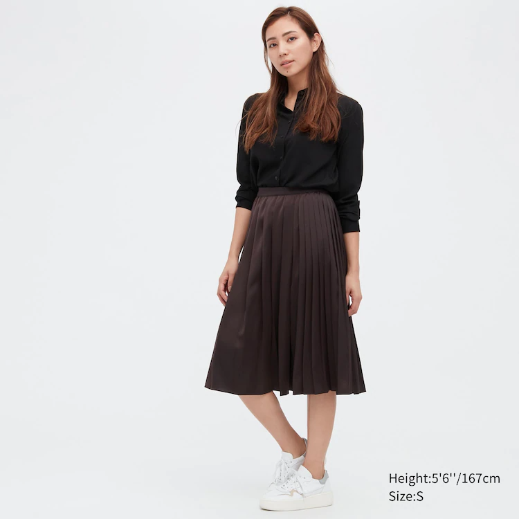 Uniqlo + Satin Pleated Skirt