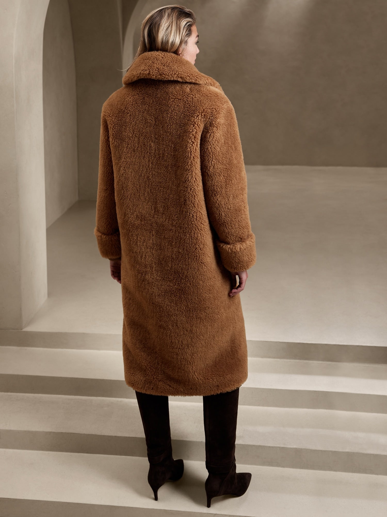 Banana Republic Shearling Officer Coat