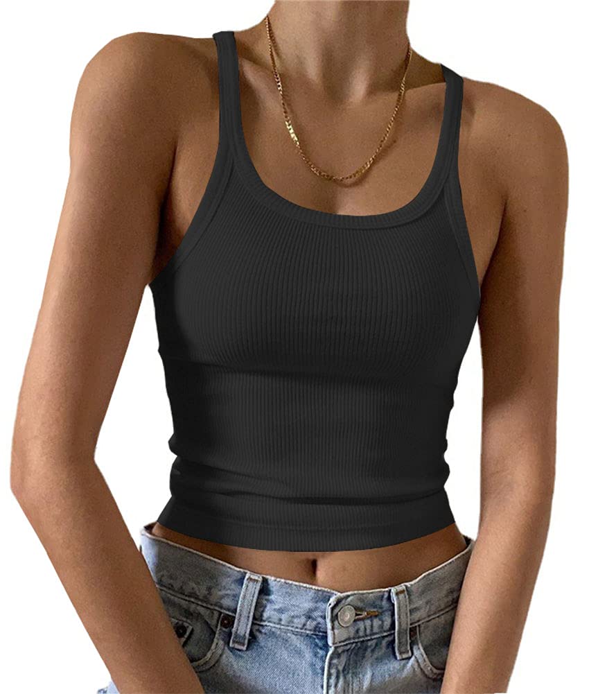 Ribbed Tank Top - Dark gray - Ladies