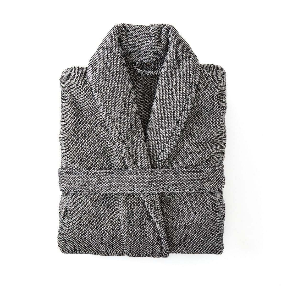 Upstate + Herringbone Smoking Robe in Charcoal