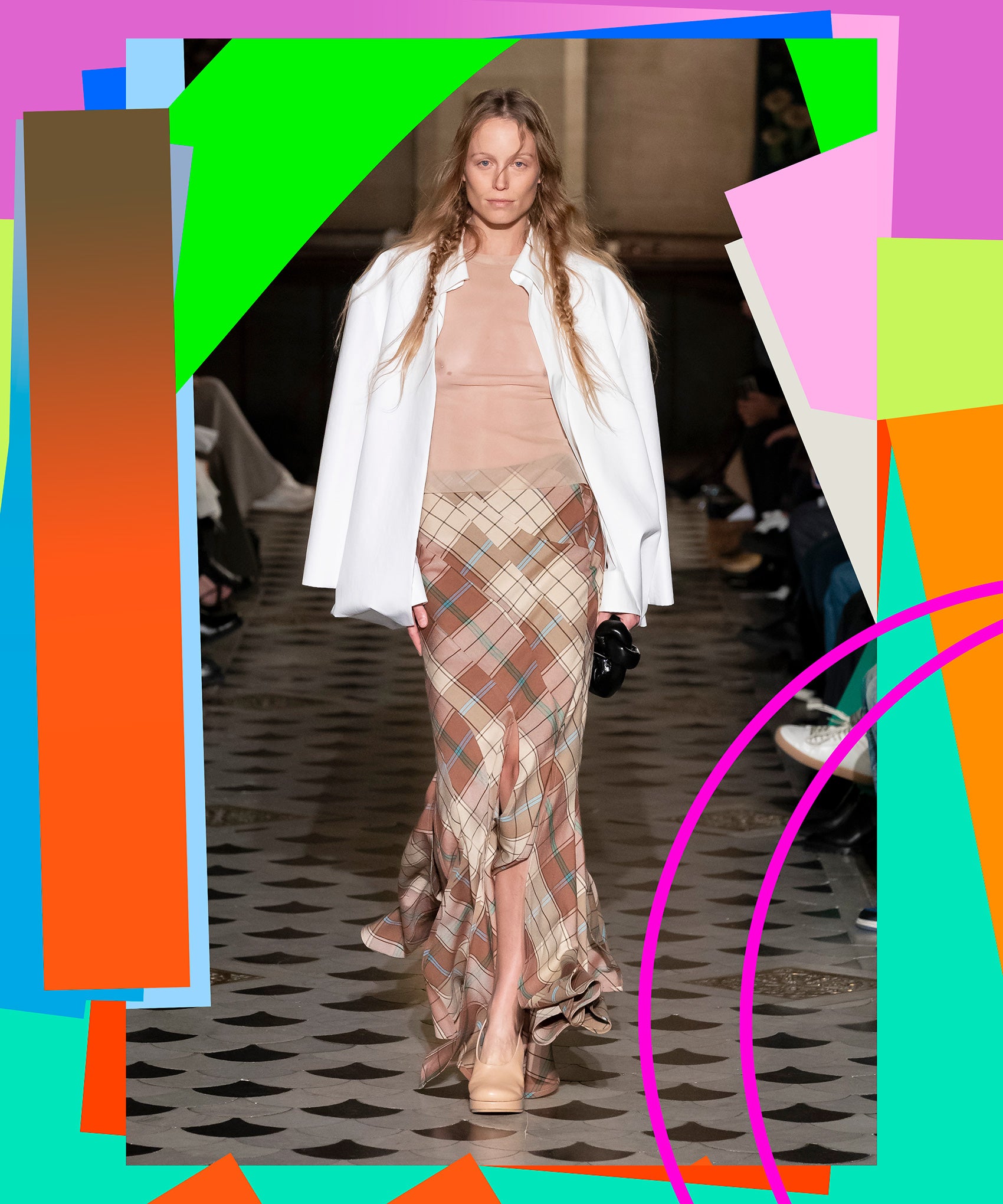 Satin maxi skirt clearance runway