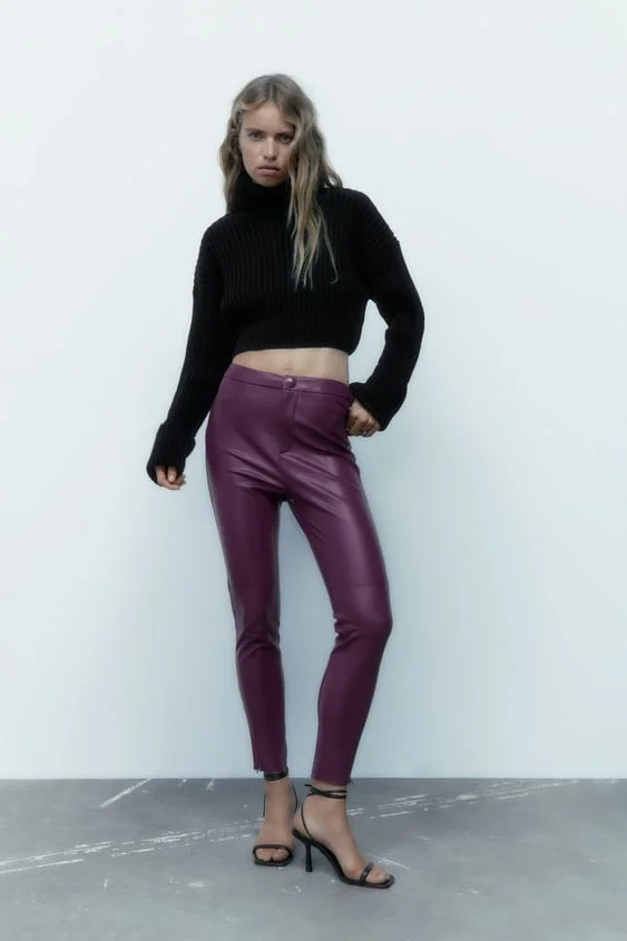 Zara + Faux Leather Leggings