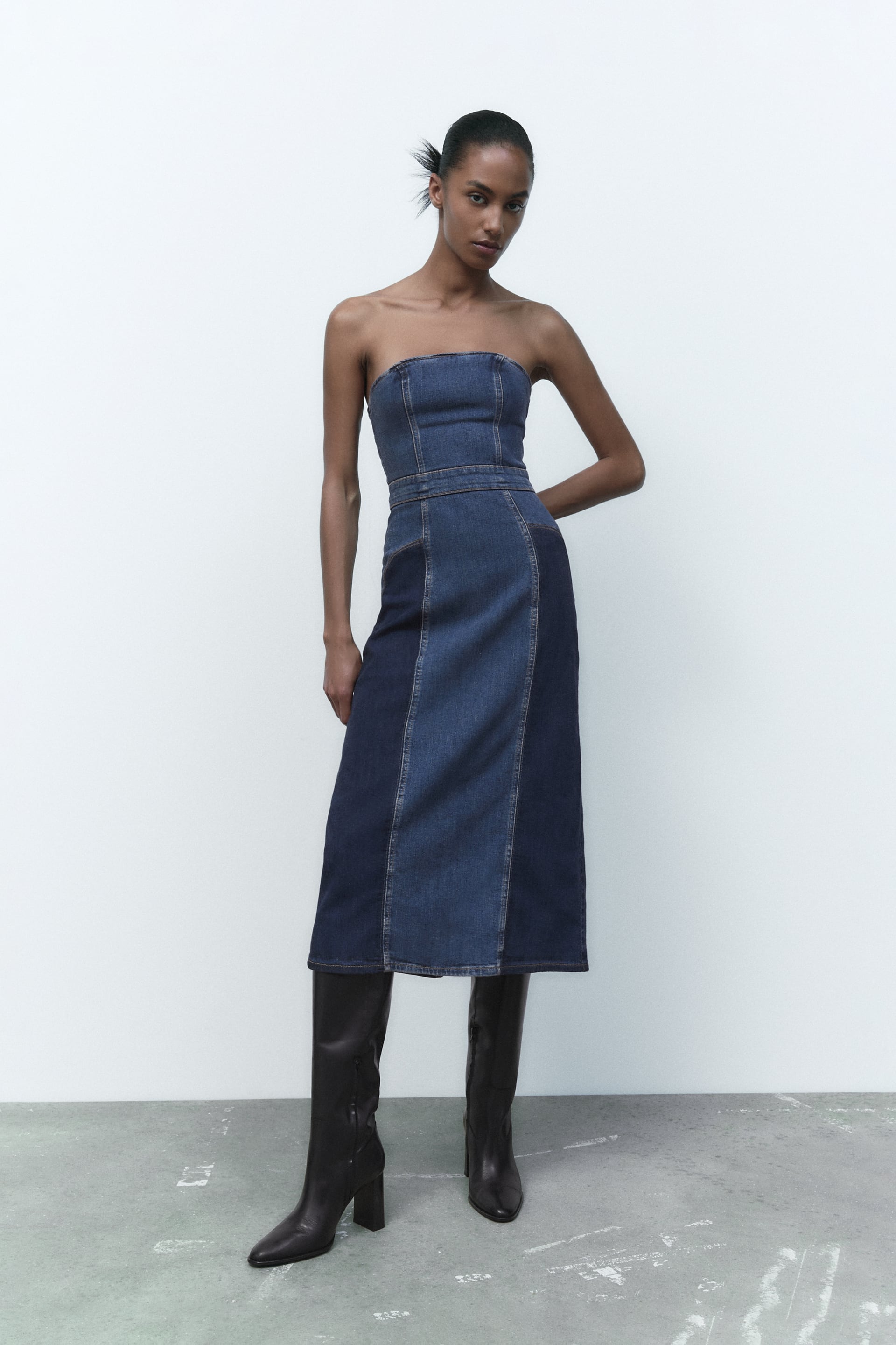 Zara denim discount dress with buttons