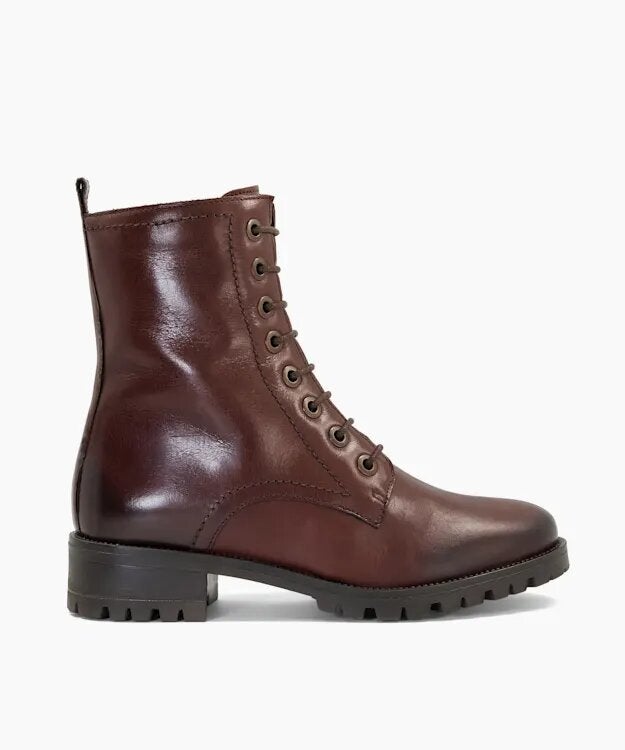 DUNE LONDON + Prestone Brown Cleated Sole Lace-Up Hiker Boots