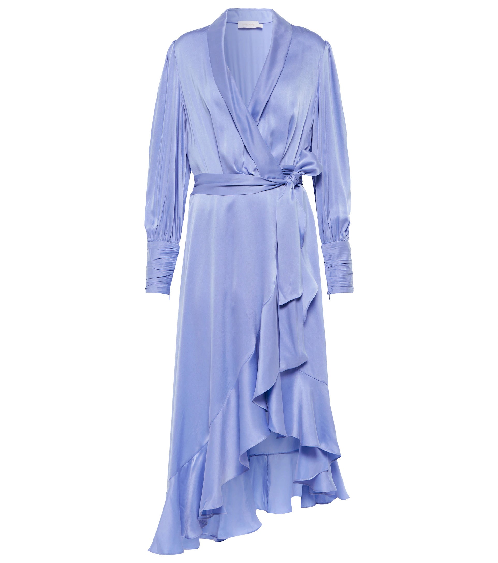 Zimmermann + Silk Satin Wrap Midi Dress