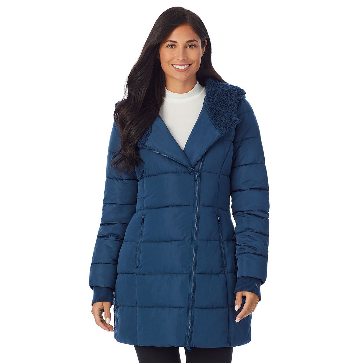 Cuddl Duds + Long Hooded Puffer Coat