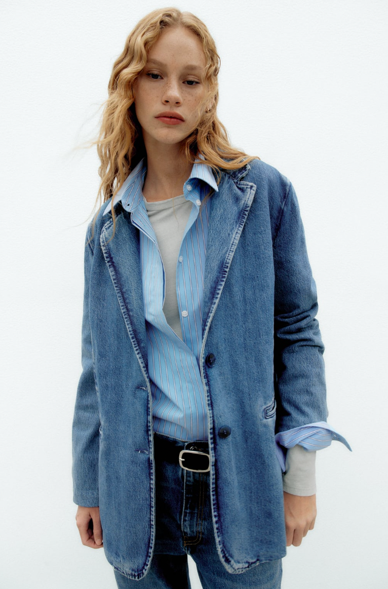 Blazer deals denim zara
