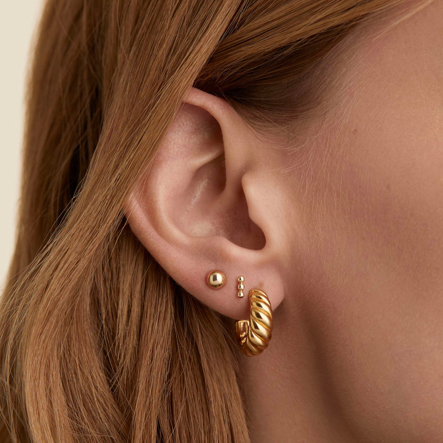 【オシャレ】MEJURI メジュリ Thin Croissant Hoops ピアス croissant-