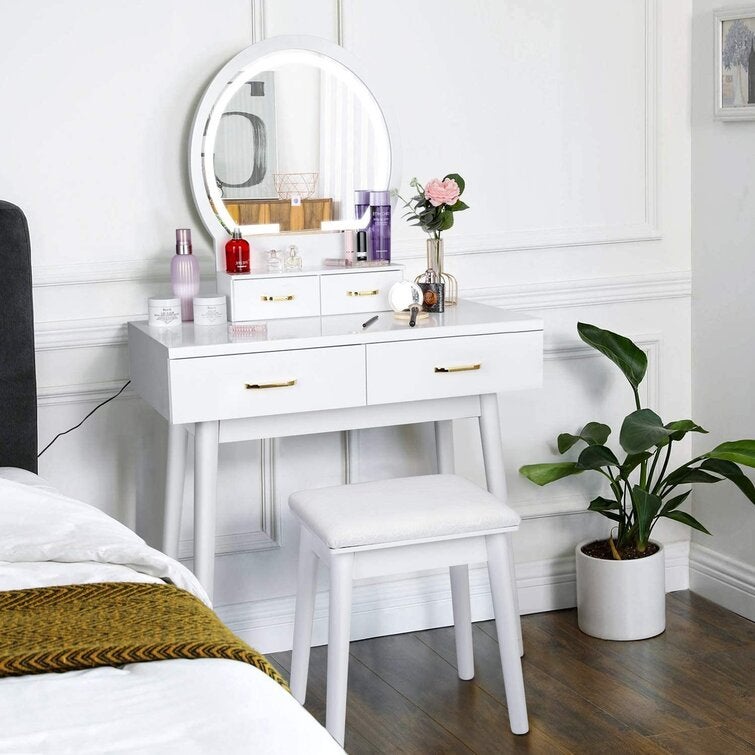 Corrigan Studio + Ami Vanity Set with Stool and Mirror