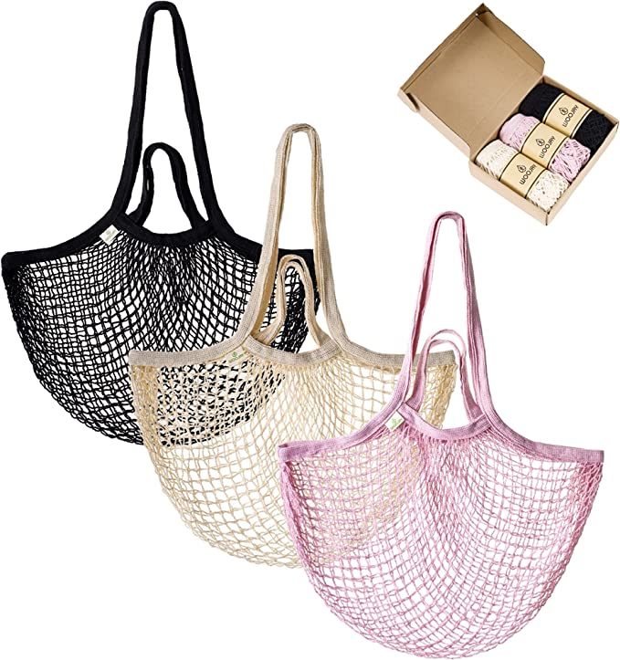 Woojay Reusable Mesh Grocery Bags 3 Pack Woojay Reusable Mesh Grocery Bags 3 Pack