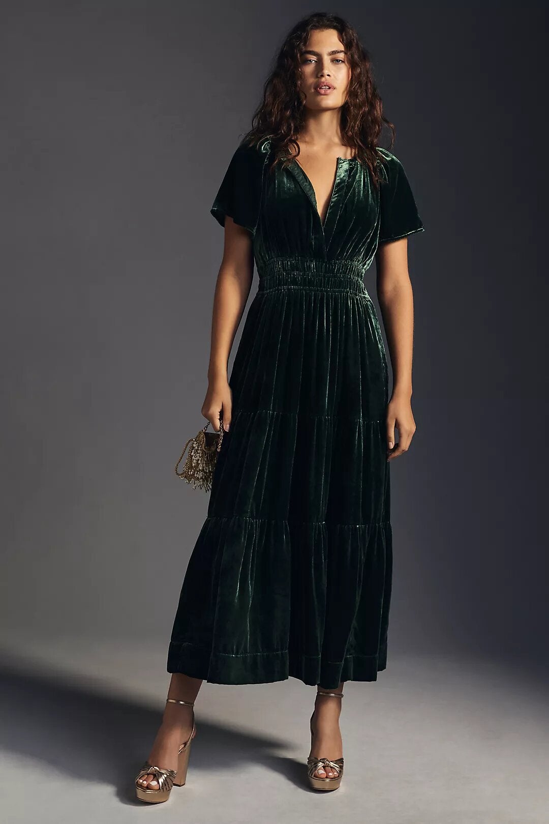 Anthropologie the somerset maxi dress velvet edition