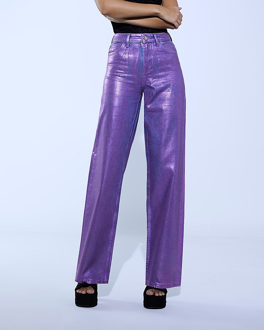★BROWNBREATH★ HINDER POST WIDE DENIM PANTS PURPLE HINDER POST WIDE DENIM PANTS - PURPLE | ファッション通販