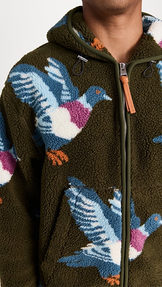 ★送料・関税込★COVERNAT★(W) CLOVER HEART FLEECED JACKET J.W. Anderson + Pigeon Jacquard Zip Fleece